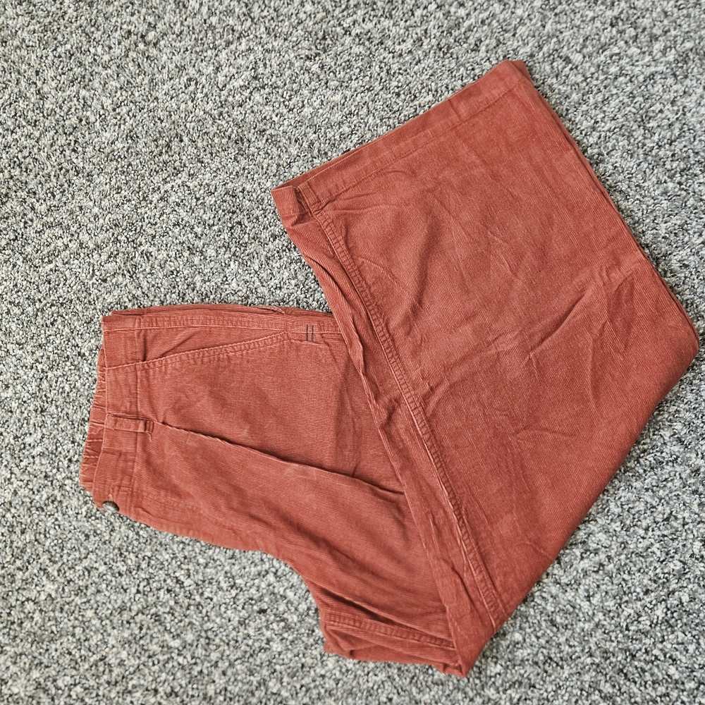 Toad&Co Women’s Medium Scouter Cord Pleated Pull On Pant - Rust Orange